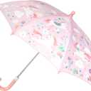 Stephen Joseph Kids' Color Changing Wet Dry Umbrella, Water reacting, Pinch Free Umbrellas for Rain Children's Umbrella, BUTTERFLY, 23"X29