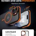 DEERLAMN Strong Magnetic Case for iPhone 16 6.1-Inch,[Compatible with Magsafe][Military Grade Drop Protection] Translucent Matte Shockproof Protective Phone Cover-Frosted Orange