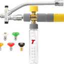 Tool Daily Foam Cannon Dual Connector, Mini Foam Cannon for Pressure Washer, 5 Power Washer Spray Nozzle Tips, 1/4 Inch Quick Connect