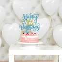 2 x 1 PCS Happy 12th Birthday Cake Topper, Blue Glitter Cheers to 12 Years Birthday Cake Pick 12th Fabulous Cake Decoration for 12th Birthday/Anniversary Party Cake Decorations Supplies