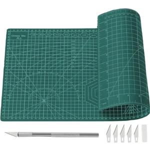 Self Healing 18"X12" Cutting Mat, A3 Sewing Mat Rotary Double Sided Thickened Mats for Crafts, for Sewing Crafts Hobby Fabric Precision Scrapbooking Project,Green (No1)