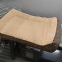 Dog Couch for Medium Large Dogs, Fluffy Pet Sofa Bed with Premium Soft Corduroy Fleece, Washable Cover, Supportive Cushion, Gray Pet Furniture, Brown, 35in