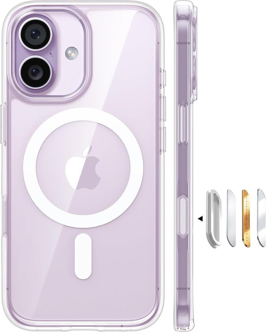 TORRAS Magnetic Shockproof for iPhone 17 case with Camera Control, [12FT Military Grade Drop Protection][Fit for MagSafe], Transparent Anti-Fingerprint & Soft Touch Case for iPhone 17, Crystal Clear
