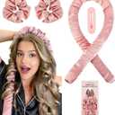 Jumbo Heatless Curls Overnight Hair Curlers to Sleep in Large Hair Rollers for Long Hair Blowout Look No Heat Overnight Curls, Soft Satin Flexi Rods Heatless Curling Rod Set Styling Tools for Women