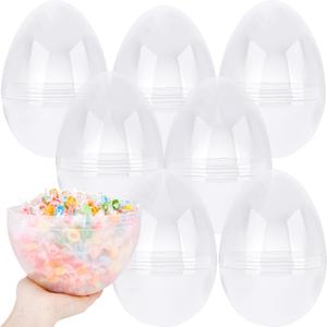 110 Inch Giant Plastic Clear Easter Egg 7 Pcs Empty Oversize Easter Egg Jumbo Plastic Eggs Fillable for Easter Fillers Party Favor (7 Pcs - Clear (10 Inch))