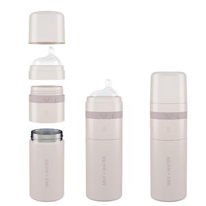 MILK & WATER All in One Baby Bottle & Baby Formula Dispenser On The Go, 9oz - Keeps Water Warm & Formula Fresh - Baby Formula Mixing Bottle with Anti Colic Nipple - Leak-Proof - 3+ Months (Pink)