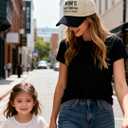 Funny Mom Hat for Women, Adjustable Embroidered Mom Baseball Cap, Mother's Day Birthday Gifts from Daughter Son Husband Black/Beige
