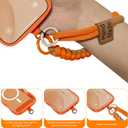 for iPhone Air Case Cute Wavy Matte Orange |Compatible with MagSafe,Color-Matched Lanyard,Military Grade Shockproof,Slim & Durable,Travel-Ready & Stylish