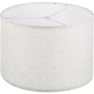 PATIKIL Drum Lamp Shades, 13"x13"x9" Linen Round Lamp Shade for Table Lamps Easy Assembly Lampshade for Table Lamps Floor Lamps Bedside, Beige