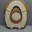 Bemis 1500EC 146 Almond Elongated Molded Wood Toilet Seat with Easy-Clean & Change Hinge