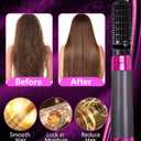 5 in 1 Hair Dryer Brush, Negative Ion Electric Hot Air Blow Dryer Brush Comb (Black-Red)