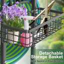 Qatsrin Upgraded Garden Hose Holder with Large Basket, Heavy Duty Water Hose Holder Supports 160-ft Hoses, Freestanding Detachable Hose Stand Storage Reel Hanger Rack for Yard Lawn Farm