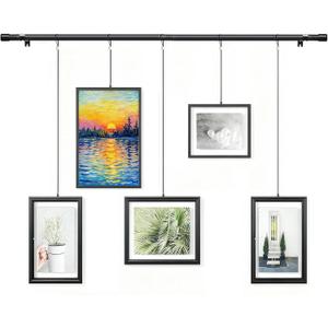 Hanging Photo Display Wall Decor, 3073 Inches Adjustable Picture Frame Hanging Display with Wire Rope, Wall Hanging Picture Holder for Photos and Artwork