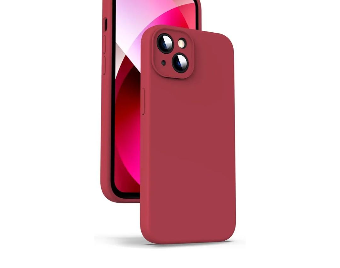 Supdeal Liquid Silicone Case for iPhone 13 Mini - [Camera All-Round Protection] [Soft Microfiber Lining Anti-Scratch] 4 Layer Full Covered Shockproof Gel Rubber Phone Case Cover, 5.4", Red