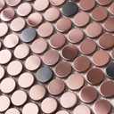 Parrotile Penny Round Tile Copper Bronze Mosaic Tiles for Kitchen Backsplash Bathroom Wall Floor [5 Sheets]