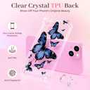 2 x Clear Case Compatible with iPhone 13, Cute Butterfly Print Protective Cover for Girls Women, Slim Soft TPU Four Corners Shockproof Case for iPhone 13 - Blue Butterfly