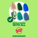 Scotch-Brite Non-Scratch Dishwand Kit, Includes 1 Wand & 8 Refill Pads, Keep Hands Out of the Mess, Blue