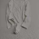 Chunpin Women's Square Neck Notch V Neck Long Sleeve Bodysuit Tops Double Lined Thong Bodysuit (Small, A-white Long Sleeve)