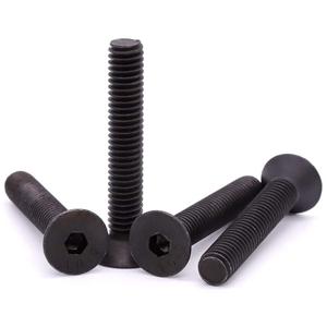 5/16-18 x 3" (12 pcs) Flat Countersunk Head Socket Head Cap Screws, 10.9 Grade Alloy Steel, Black Oxide Finish, Allen Hex Socket Drive, Full Thread, Coarse Thread UNC (5/16-18 x 3")