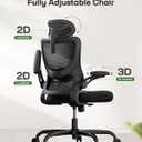 Marsail Ergonomic Office Chair: Office Desk Chair with High Back Mesh and Adjustable Lumbar Support Rolling Work Swivel Task Chairs with Wheel 3D Armrests and Headrest, 46.06" x 23.62" x 22.83"