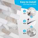 Art3d 10-Sheet Peel and Stick Backsplash Tile for Kitchen - 1212 Stick on Wall Tile for Kitchen Bathroom Countertop Living Room, Beige & White