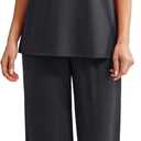 PrinStory 2025 Womens Pajama Set Short Sleeve Sleepwear Ladies Soft Pjs Lounge Set with Pockets (Gray, M)