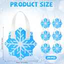 2 x Yoojahow 24 Pcs Winter Snowflake Gift Bags Mini Snowflake Shaped Treat Bags with Handles Non Woven Reusable for Winter Party Supplies Goodie Candy Snack Xmas Class Favors Decor Birthday Gift