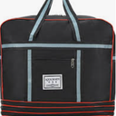 Expandable Extra Large Travel Oxford Duffel Bag with Wheels Waterproof Lightweight Traveling Foldable Suitcase (Black)