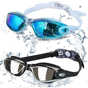 Swim Goggles - Swimming Goggles,Pack of 2 Professional Anti Fog No Leaking UV Protection Wide View Swim Goggles for Women Men Adult Youth Kids