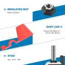 GLOSO Marine Rated Battery Fuse IPBF+Terminal Fuse Block Kit, Single Stud M8 (5/16") + Ignition Protected Battery Fuse (30A)