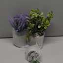 ALAGIRLS 4 Packs Fake Plants Small Artificial Plants for Shelf Lavender Flowers Eucalyptus Succulents Plants Potted Faux Plants for Home Indoor Office Bathroom Living Room Decor
