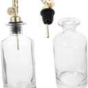 Zerodeko 4pcs Automatic Oil Dispenser and Vinegar Storage Bottle Kitchen Seasoning Glass Containers for Cooking Seasonings and Sauces No-leak Design Dust Prevention