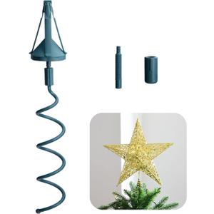 Christmas Tree Topper Holder,Universal Twist On Tree Topper Supporter,Christmas Tree Topper Stabilizer Fits All Base Tree Types (Green)