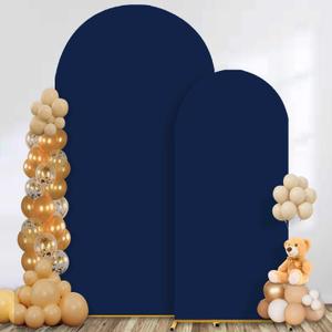 Navy Blue Arch Backdrop Cover Set of 2 Spandex Fitted Arch Covers,Chiara Baby Bridal Shower Party Birthday Banquet (Navy Blue, 7.2ft+6ft)