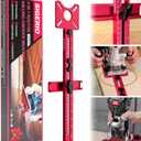 New 4 in 1 Router Milling Groove Bracket, Aluminum Alloy Router Circle Cutting Jig, Multifunctional RouterGuide for Cutting Circles, Adjustable RouterJig Tool for Woodworking (Rose Red)