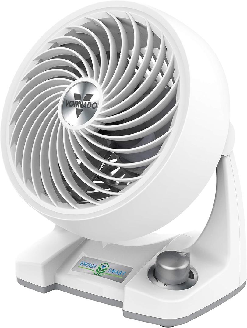 Vornado 133DC Energy Smart Compact Air Circulator Fan with Variable Speed Control, Powerful Personal Cooling, Signature Vortex Action, Adjustable Tilt, Fan for Bedroom, Kitchen, and Home, White (Small)