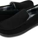 DL Men's Memory Foam Moccasin Slippers Breathable Moccasin Slippers Micro Wool House Shoes Anti-Slip Sole Indoor Outdoor (12, Dark Grey)