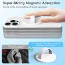 3 x Anteel Magnetic Phone Grip, Liquid Silicone Comfy and Portable, Removable Finger Loop Ring Holder for iPhone, Strong Magnetic Attraction, Compatible with Magsafe, Patent Pending (White Glitter)