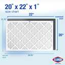 Clorox 20x22x1 Air Filter, MERV 13 Pleated HVAC AC Furnace Air Filters for Allergies, Pet Dander, Smoke and more, MPR 1500 & FPR 10 Pack of 4