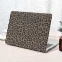 Seorsok Compatible with MacBook Air 13 Inch Case 2022 2021 2020 2019 2018 Release A1932 A2179 M1 A2337,Vintage Leopard Grain Leather Plastic Hard Shell Case & Keyboard Cover,Dark Khaki Cheetah