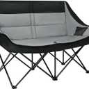 Double Camping Chair 2 Person Loveseat, 800LBS Heavy Duty Chair, Grey, Full