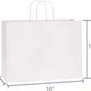 BagDream 25Pcs 16x6x12 Inches Kraft Paper Bags with Handles Bulk, Recyclable Large White Paper Gift Bags for Shopping, Retail, Grocery, Merchandise, Party Gifts
