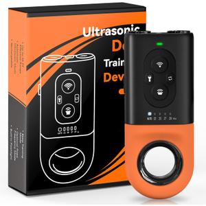 Dog Bark Deterrent Devices, Anti Barking Device for Dogs with Dual Emitters, 35 ft Range, LED Flashlight, Rechargeable Handheld Trainer, Safe & Effective, Stop Neighbors Dog