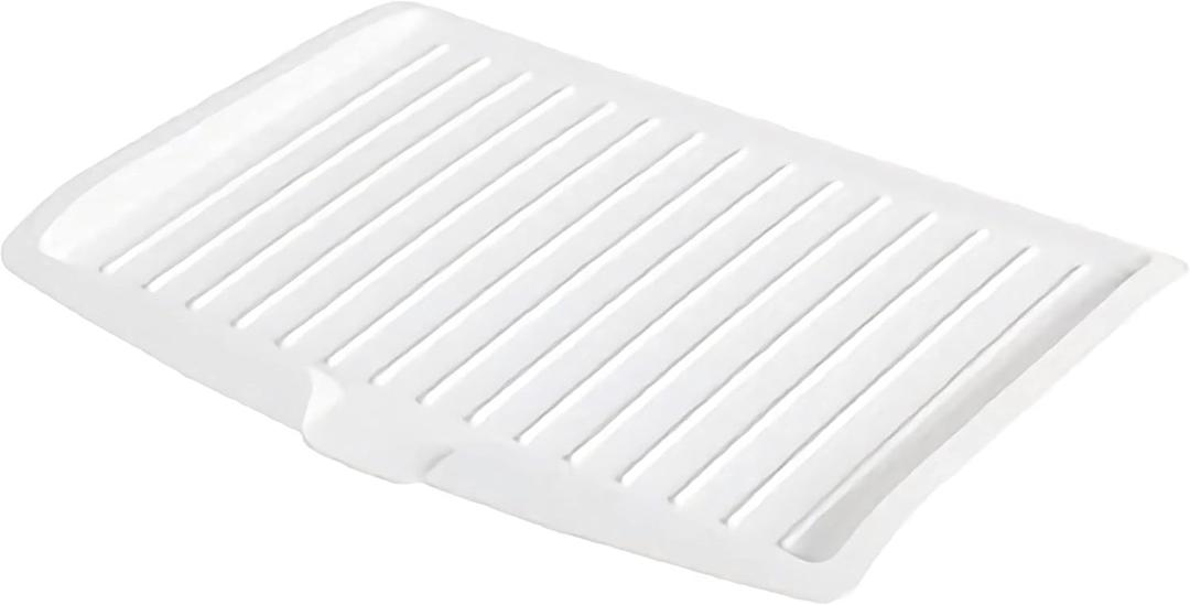 Kitchen Utility Draining Board, Light Weight, Space Efficient, Water Drain (White)
