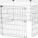 Amazon Basics Foldable Octagonal Metal Exercise Dog Playpen - Indoor/Ou, , Blacktdoor, No Door, Small (8 Panels, 24 x 30), Easy to assemble, store, and customize, 30" - Small, Black