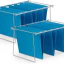 Blue Summit Hanging File Bars For File Cabinet, Letter Size, 13x17.5, Metal Files Holder Bars on Desktop, File Drawer Organizer Insert, Filing Cabinet Organizer Insert, Set of 2