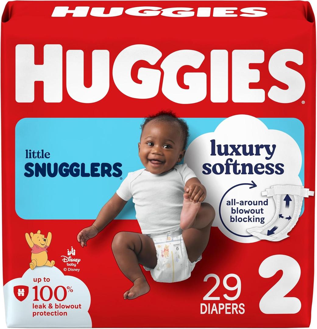 Huggies Size 2 Diapers, Little Snugglers Baby Diapers, Size 2 (12-18 lbs), 29 Count,