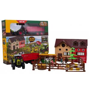 Farm Animals Barn House Toys - Kids Tractor Toy with Lights & Sound, Horse Stable, Cowshed, Chicken Fence, Animal, Farm Accessories, Easter Birthday Gifts for Boys Toddlers Ages 3+