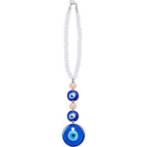 WEBEEDY Evil Eye Car Hanging Ornament,Turkish Blue Evil Eye Car Charm Beaded Decor Pendant for Protection, Cars Hanging Accessories for Rear View Mirror Balcony Window Back to School Decor