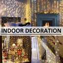 Solhice LED Curtain Lights Outdoor 40ft x10ft, 800 LED Plug in Hanging String Lights Indoor, Twinkle Lights Backdrop for Outside Backyard Patio Wedding Dcor, Warm White (Not Connectable)